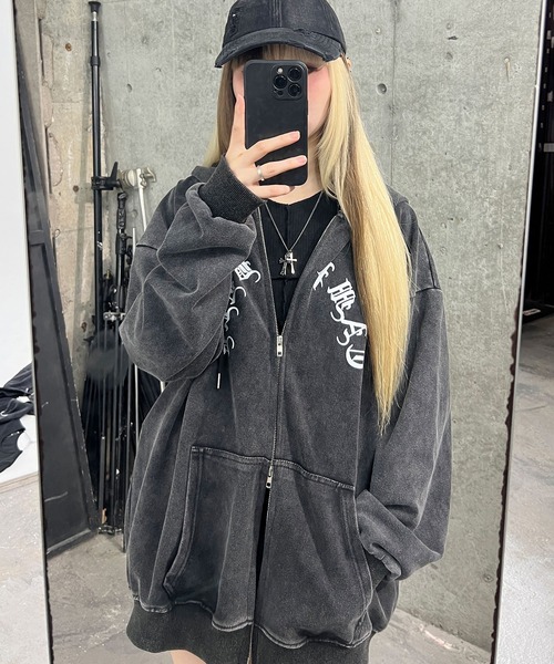 パーカー エイジドラージロゴZIPパーカー レディース メンズ