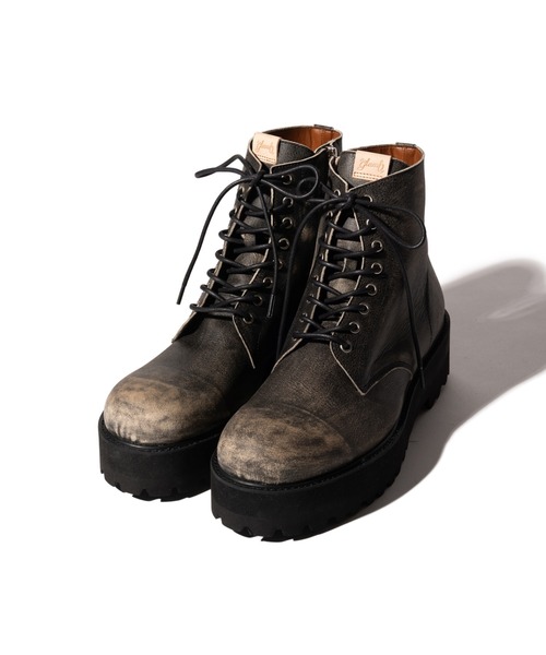 新品同様／26㎝の方へ／グラム glamb／ヴィンテージ￼加工 レザーブーツ glamb（グラム） ブーツ Craft Lace Up Boots / クラフトレースアップ