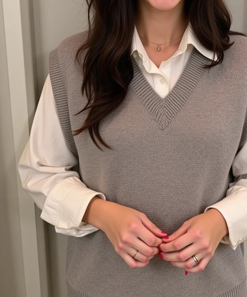 cammie ベスト ジレ Vネックニットベスト レディース : ZOZOTOWN