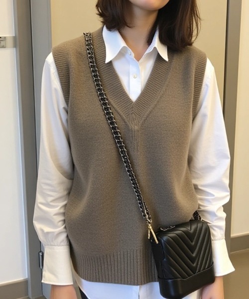 2025AW☆パドカレ pas de calais Vネックベスト ジレ ニット 楽天市場】【2024秋冬新作】pas de calais パドカレ コットンウールラ