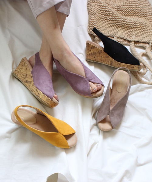 「Piedi Nudi」 ヒールサンダル M グレイッシュベージュ レディース_画像4