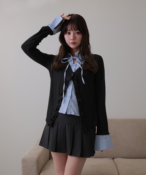 M DOLLY ブラウス シャツ frill merge shirt tops / フリルマージ