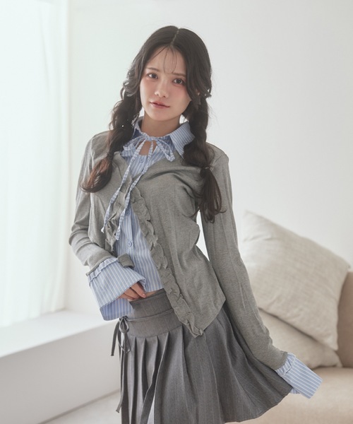 M DOLLY ブラウス シャツ frill merge shirt tops / フリルマージ