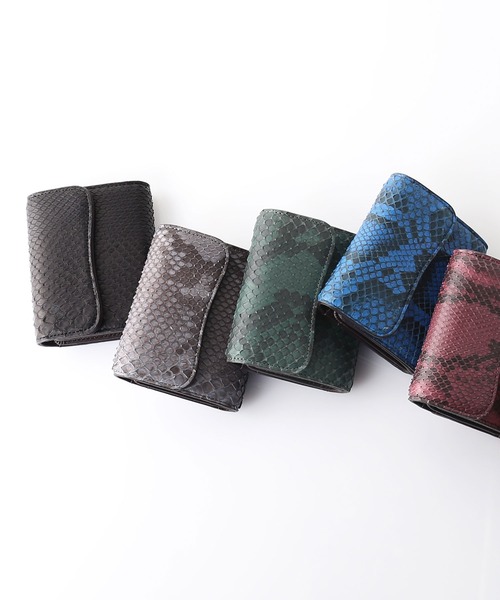 HALEINE（アレンヌ） 財布 ダイヤモンドパイソンレザー 三つ折り ミニ