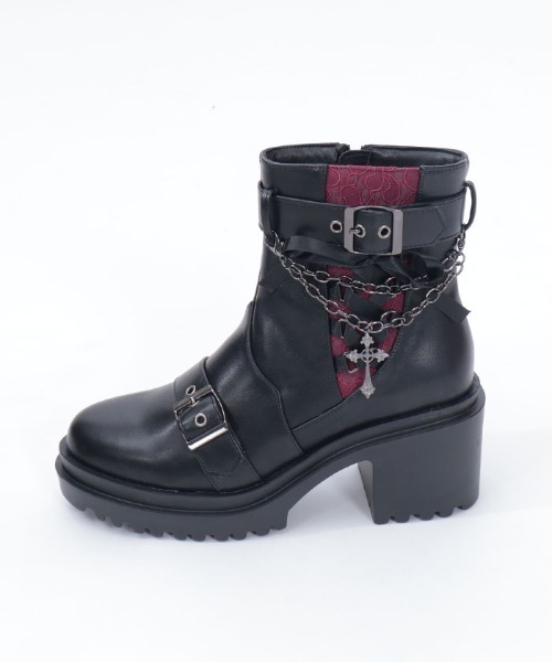 NIBBLE POISON ブーツ クロスチャームショートブーツ レディース
