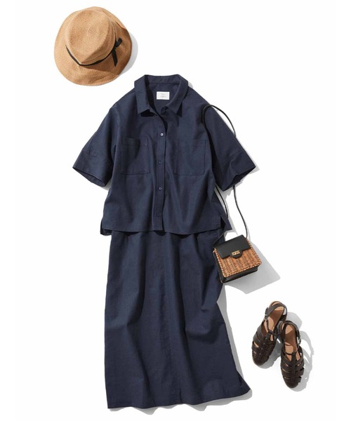 「Live in comfort」 セットアップ LARGE ネイビー レディース_画像4