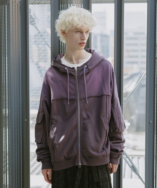 HARE（ハレ） パーカー 「SET UP対応」ピグメントダブルポケットZIP
