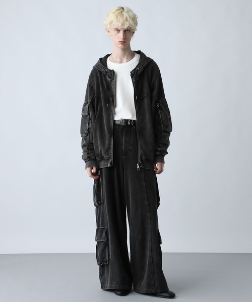 HARE（ハレ） パーカー 「SET UP対応」ピグメントダブルポケットZIP