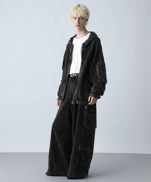 HARE（ハレ） パーカー 「SET UP対応」ピグメントダブルポケットZIP