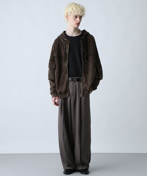 【オシャレ⭐HARE】カーキ　薄いパーカー　ジャケット　サイズS HARE（ハレ） パーカー フラワーレースZIPパーカー(HARE) メンズ