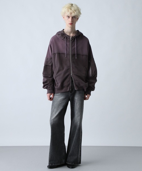 HARE（ハレ） パーカー 「SET UP対応」ピグメントダブルポケットZIP