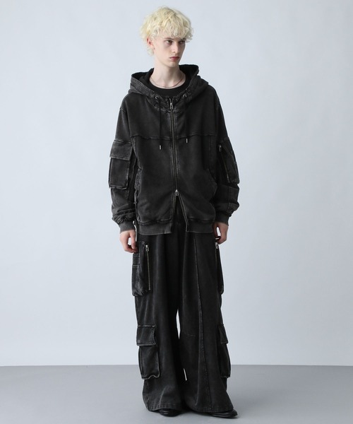 HARE（ハレ） パーカー 「SET UP対応」ピグメントダブルポケットZIP