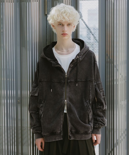 HARE（ハレ） パーカー 「SET UP対応」ピグメントダブルポケットZIP