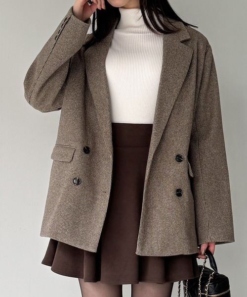 JUNOAH（ジュノア） ジャケット テーラードジャケット チェック柄