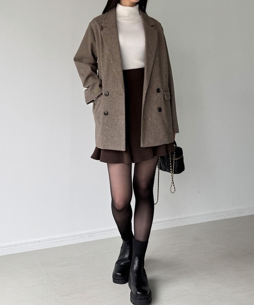 新品タグ付き アトリエドゥサボン チェックウール テーラードジャケット コート JUNOAH（ジュノア） ジャケット テーラードジャケット チェック柄