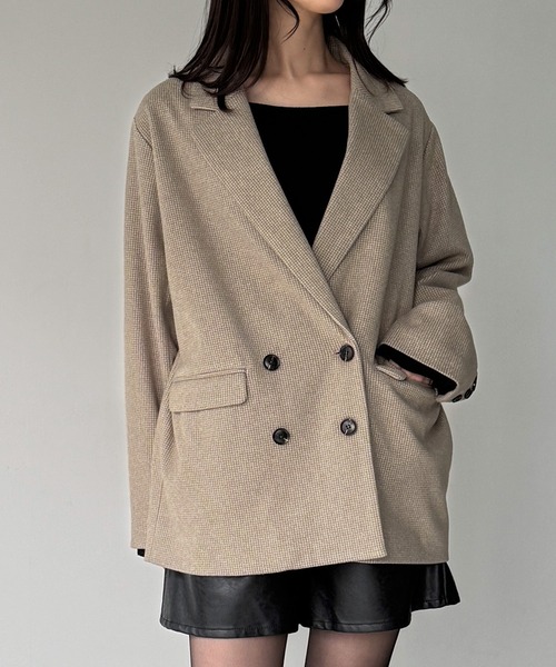 JUNOAH（ジュノア） ジャケット テーラードジャケット チェック柄