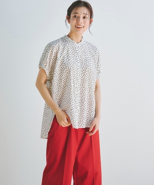 「Droite lautreamont」 半袖ブラウス M ダークネイビー レディース_画像2