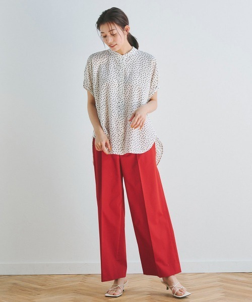 「Droite lautreamont」 半袖ブラウス M ダークネイビー レディース_画像4