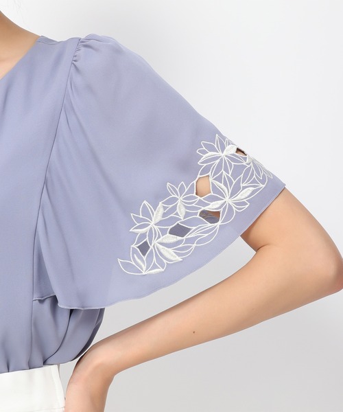 「MISCH MASCH」 半袖ブラウス フリ- ブラック レディース_画像7