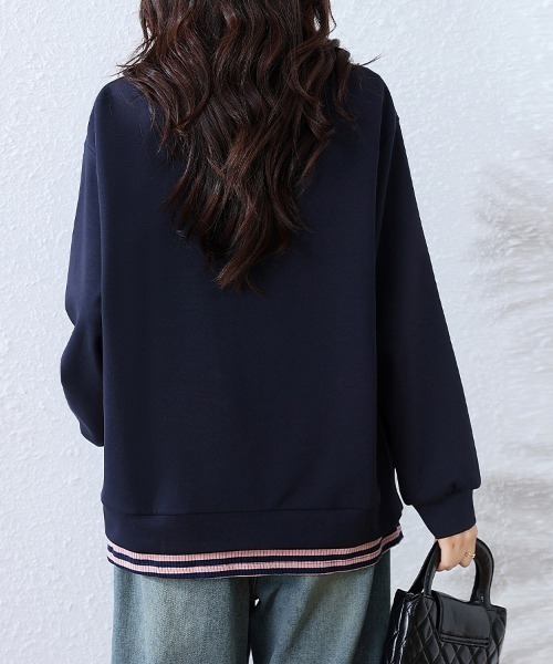 ReRe tシャツ ボタン付きレイヤードトップス レディース : ZOZOTOWN