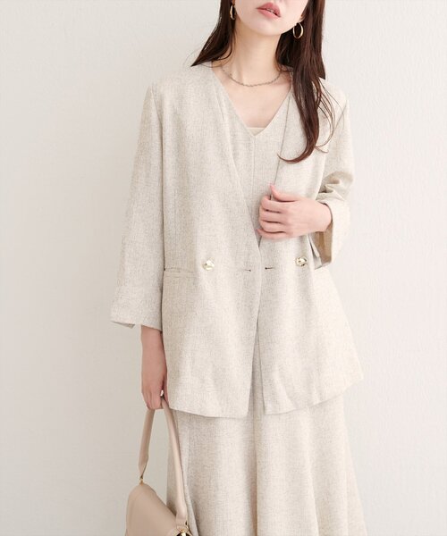 natural couture ジャケット ノーカラージャケット 「WEB限定」ノー