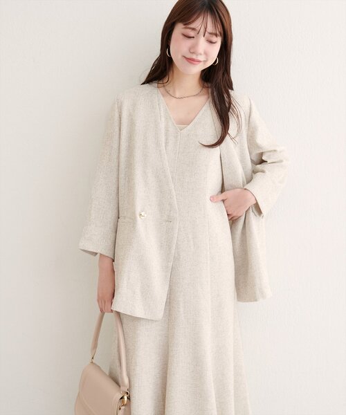 natural couture ジャケット ノーカラージャケット 「WEB限定」ノー