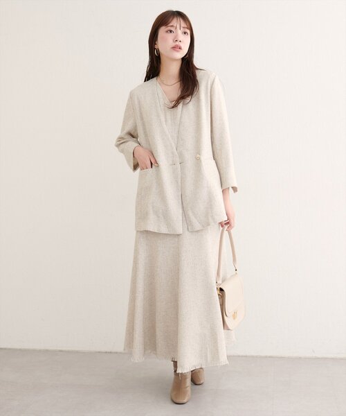 natural couture ジャケット ノーカラージャケット 「WEB限定」ノー