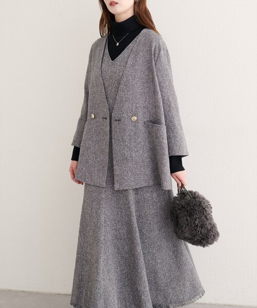 natural couture ジャケット ノーカラージャケット 「WEB限定」ノー
