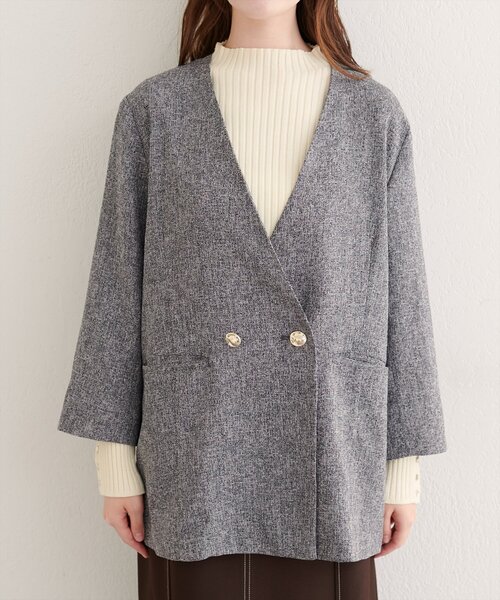 natural couture ジャケット ノーカラージャケット 「WEB限定」ノー