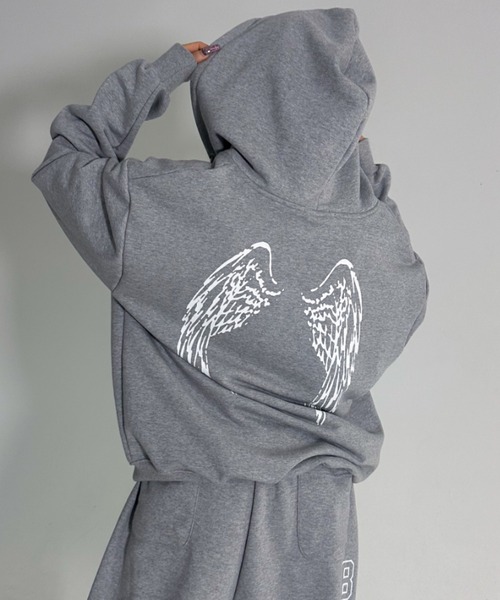 happy99 angel99 zip up hoodie Lパーカー ピンク FANCY CLUB（ファンシークラブ） パーカー A'GEM/9 × .kom 「FANCY