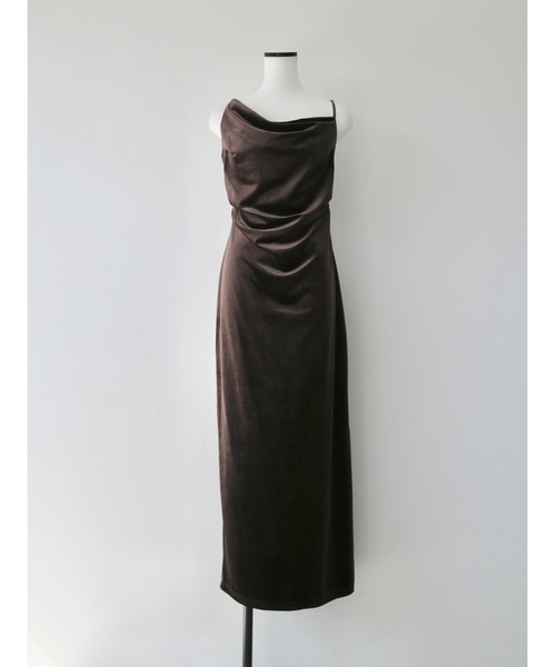 celon ワンピース velour asymmetry drape cami dress : ZOZOTOWN