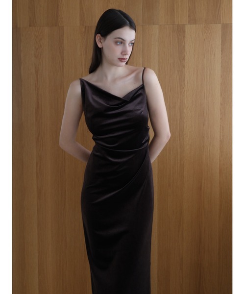 celon ワンピース velour asymmetry drape cami dress : ZOZOTOWN