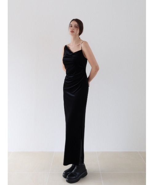 celon ワンピース velour asymmetry drape cami dress : ZOZOTOWN