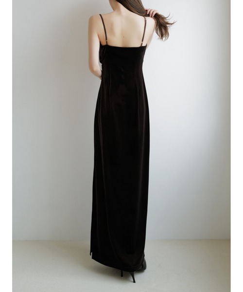 celon ワンピース velour asymmetry drape cami dress : ZOZOTOWN