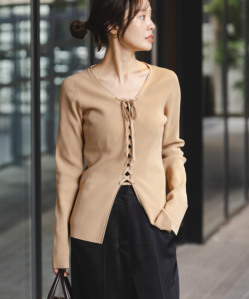 NOBLE（ノーブル） ニット セーター 「WEB限定追加」レースアップ