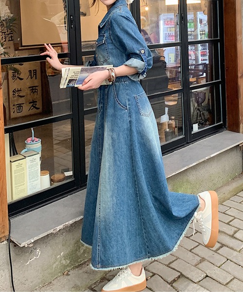 LUCPY ワンピース フレアラインデニムワンピース : ZOZOTOWN Yahoo!店