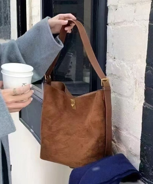 トートバッグ スエードタッチワンハンドルバッグ レディース