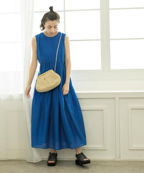 「OPAQUE.CLIP」 ノースリーブワンピース 38 ブルー系その他 レディース_画像2