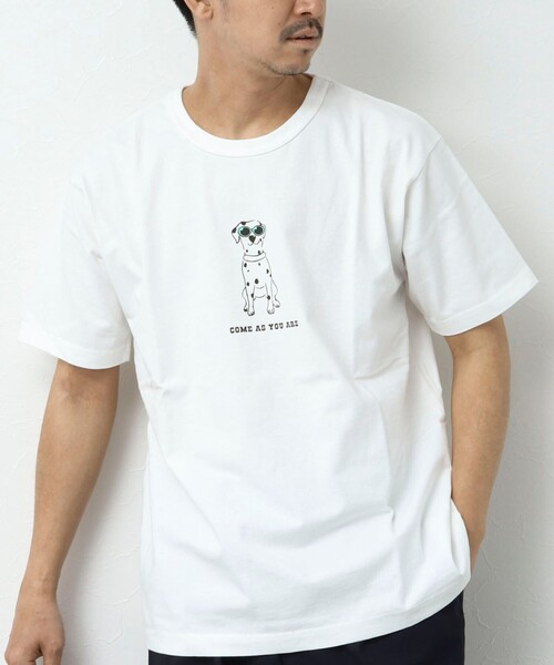 「BARNS OUTFITTERS」 半袖Tシャツ M グレイッシュベージュ メンズ_画像2