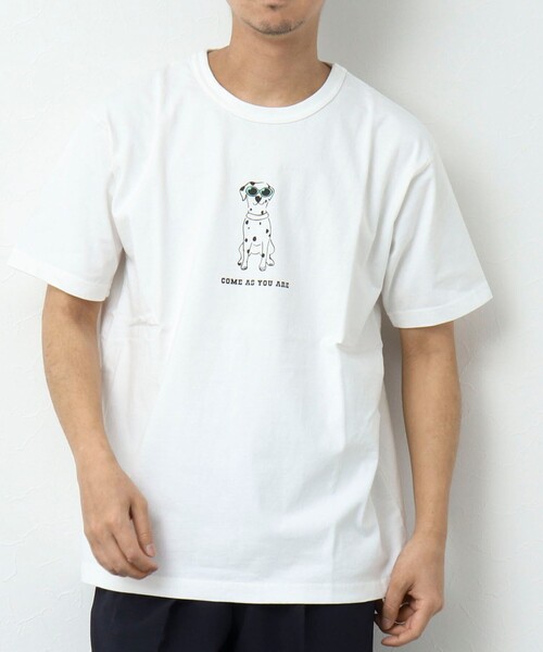 「BARNS OUTFITTERS」 半袖Tシャツ M グレイッシュベージュ メンズ_画像3