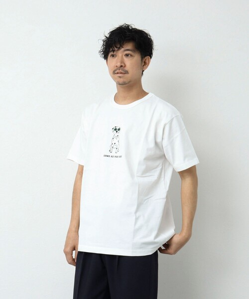 「BARNS OUTFITTERS」 半袖Tシャツ M グレイッシュベージュ メンズ_画像5