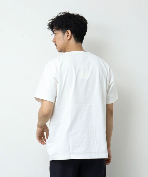 「BARNS OUTFITTERS」 半袖Tシャツ M グレイッシュベージュ メンズ_画像6