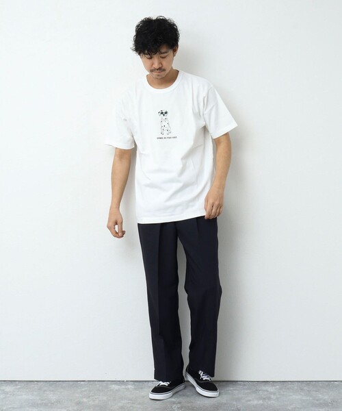 「BARNS OUTFITTERS」 半袖Tシャツ M グレイッシュベージュ メンズ_画像7