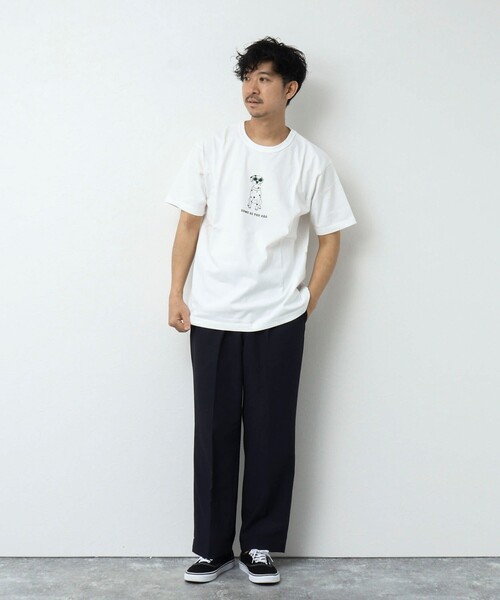 「BARNS OUTFITTERS」 半袖Tシャツ M グレイッシュベージュ メンズ_画像8