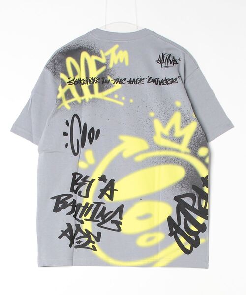 「AAPE BY A BATHING APE」 半袖Tシャツ X-LARGE ライトグレー メンズ_画像3