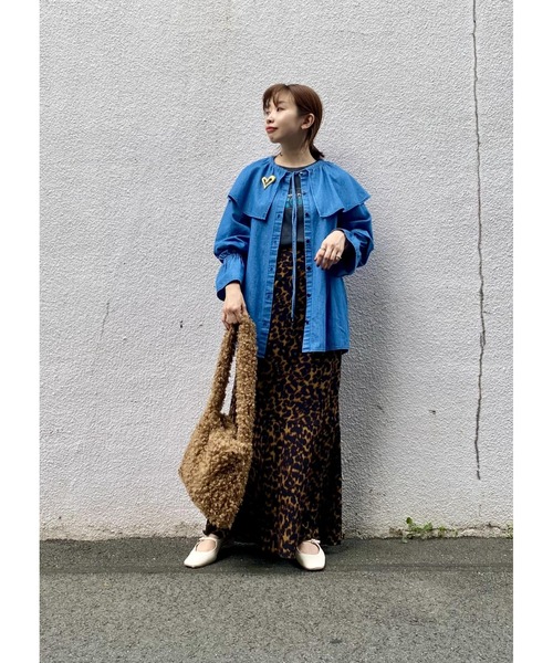 「MADEMOISELLE ROPE'」 長袖ブラウス 38 ブルー系その他4 レディース_画像4