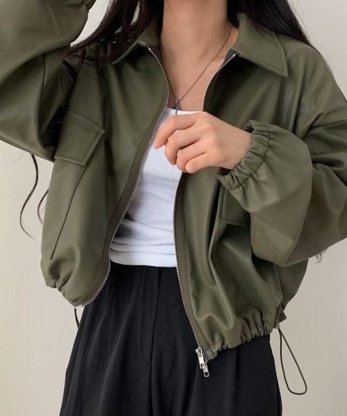 「almo」 「BURLESQUE」ブルゾン FREE グリーン レディース_画像4