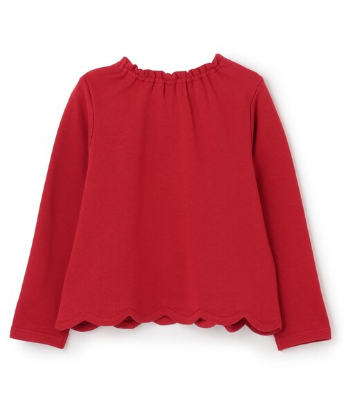 mezzo piano トレーナー くるみ割り人形アップリケ裾スカラップ