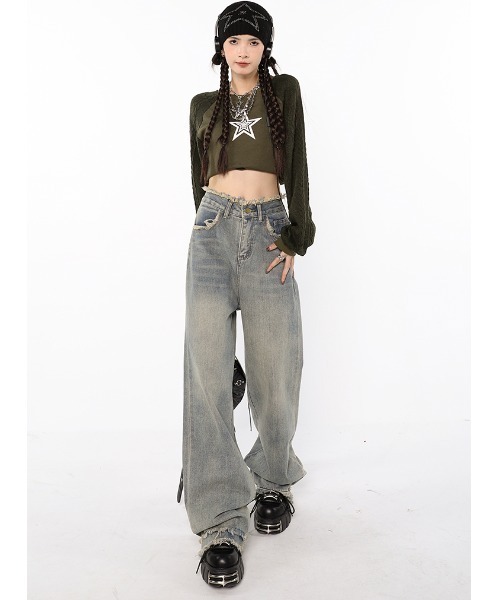 「.KOM」 デニムパンツ M グレー レディース_画像7