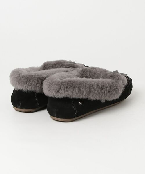 「EMU Australia」 モカシンシューズ W6 ブラック レディース_画像2